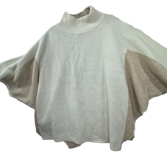 Note di Anita Sweater Wool Cashmere Blend Neutral Italian‎ Knit Womens One Size - Picture 1 of 12
